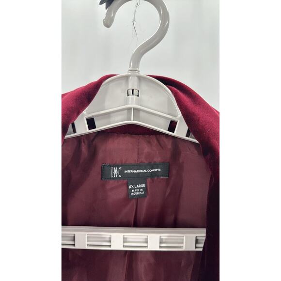 International Concepts maroon Velvet Blazer chic special occasion size 2XL - Picture 3 of 8
